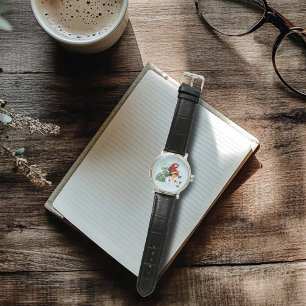 Red Macaw Parrot Tropical White Hibiscus Floral  Watch
