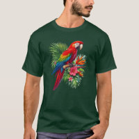 Red macaw tropical floral