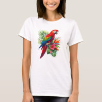 Red macaw tropical floral