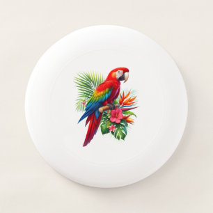 Red macaw tropical floral Wham-O frisbee