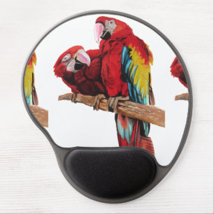 Red Macaw Watercolor Computer Mouse Gel Mouse Pad