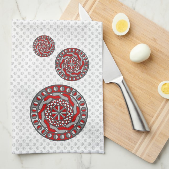Red Machinery Hand Towel (Quarter Fold)