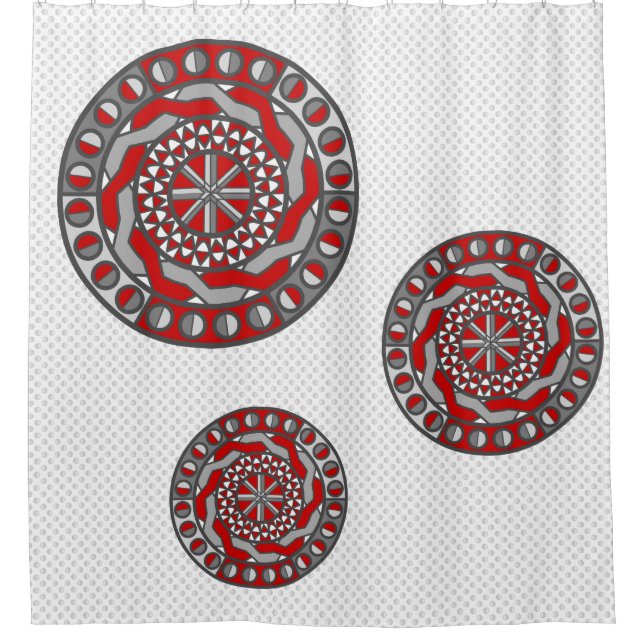 Red Machinery Shower Curtain (Front)