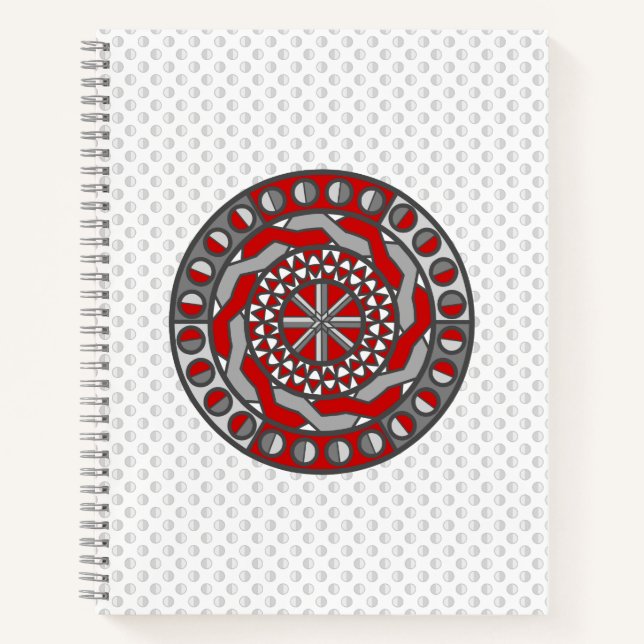 Red Machinery Spiral Notebook (Front)