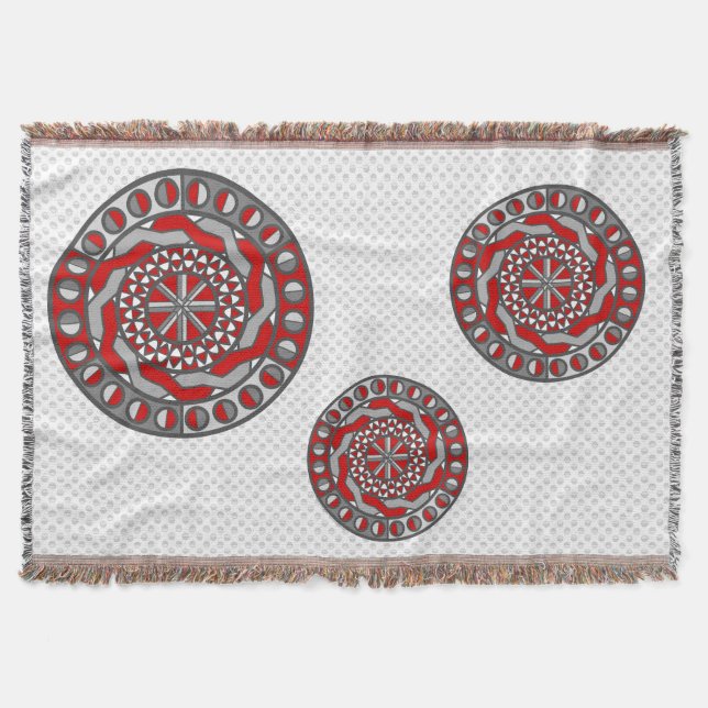 Red Machinery Throw Blanket (Front)