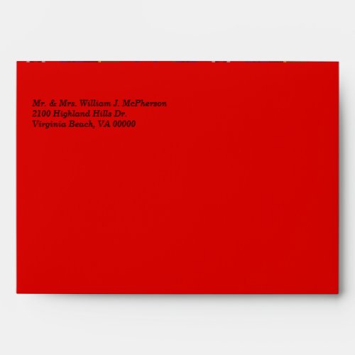 Red  MacPherson Tartan Plaid Wedding Envelope