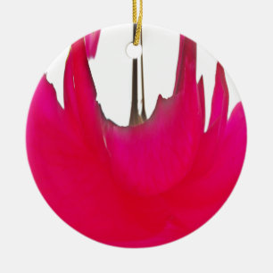 Red Magenta Abstract Rose Dripping Paint Art  Ceramic Ornament