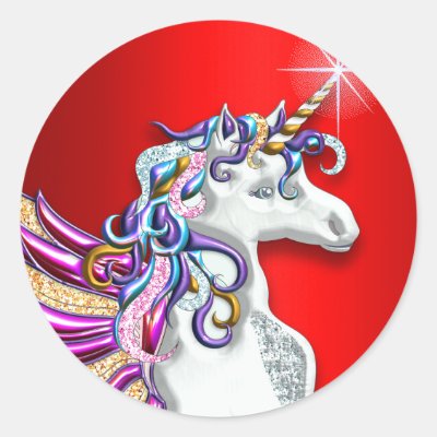 Red Magical Fantasy Unicorn