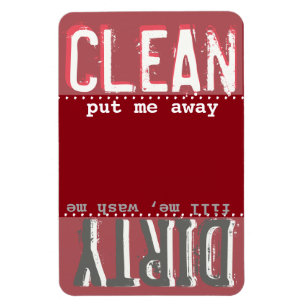 Red Magnet for Dishwasher - Clean/Dirty Magnet