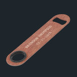 Red Mahogany Brown Classy Chic Wood Grain Pattern Bar Key<br><div class="desc">Modern contemporary but rustic red brown colored wood grain pattern look design with room to customize or personalize with name and date, or limited text, of your choice. Fun keepsake gift, party favor and personal memento for special events and occasions such as an anniversary, bachelor party, Christmas stocking stuffer, and...</div>