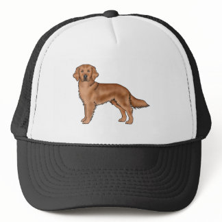 Red Mahogany Golden Retriever Cute Cartoon Dog Art Trucker Hat