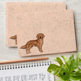 Red Mahogany Golden Retriever Cute Cartoon Dog Envelope