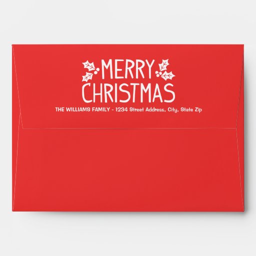 Red Mailing Envelopes | Merry Christmas | Zazzle