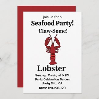 Red Maine Lobster Beach Seafood Party