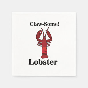 Red Maine Lobster Seafood Celebration Party Napkins