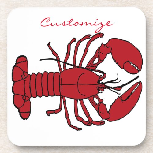 Red Maine Lobster Thunder_Cove Beverage Coaster