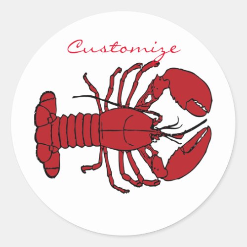 Red Maine Lobster Thunder_Cove Classic Round Sticker