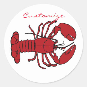 Red Maine Lobster Thunder_Cove Classic Round Sticker