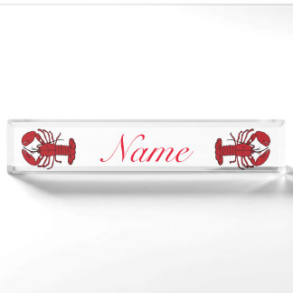 Red Maine Lobster Thunder_Cove Desk Name Plate