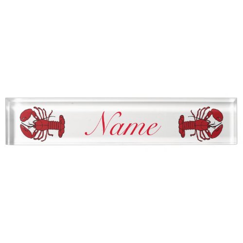 Red Maine Lobster Thunder_Cove Desk Name Plate