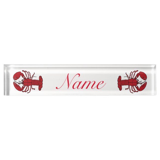 Red Maine Lobster Thunder_Cove Desk Name Plate (Front)