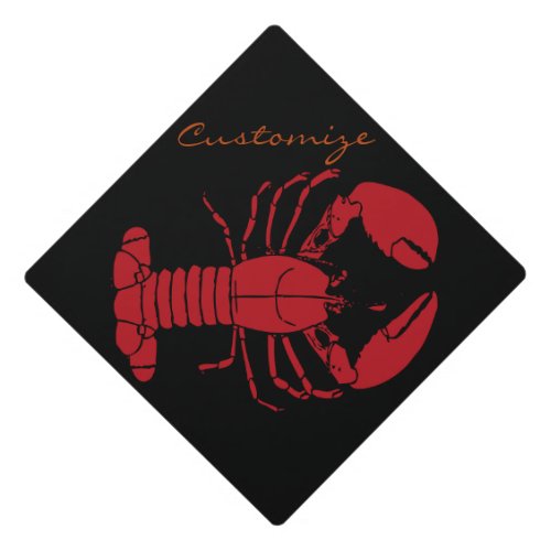 Red Maine Lobster Thunder_Cove Graduation Cap Topper