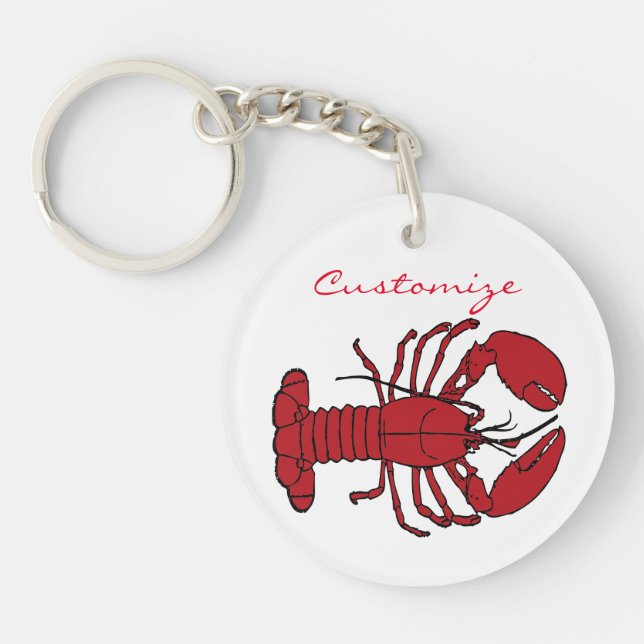 Red Maine Lobster Thunder_Cove  Keychain (Front)