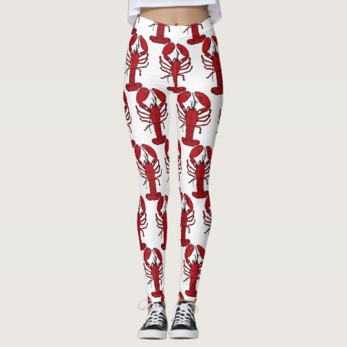 Red Maine Lobster Thunder_Cove Leggings