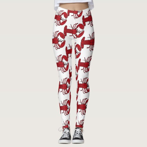 Red Maine Lobster Thunder_Cove Leggings