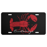 Red Maine Lobster Thunder_Cove License Plate