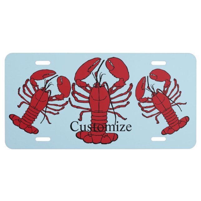 Red Maine Lobster Thunder_Cove  License Plate (Front)