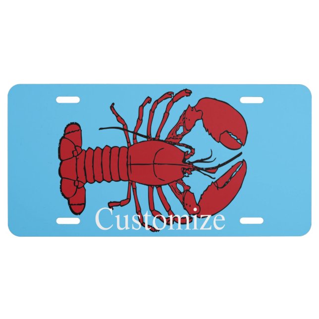 Red Maine Lobster Thunder_Cove License Plate (Front)