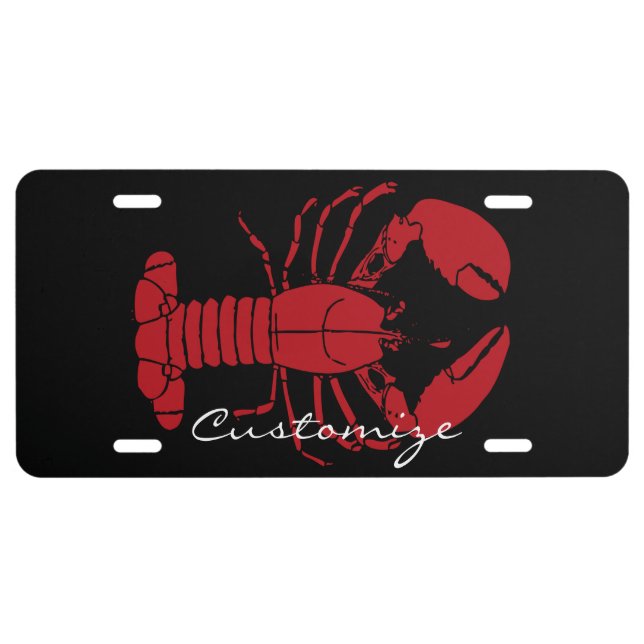 Red Maine Lobster Thunder_Cove License Plate (Front)