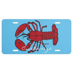 Red Maine Lobster Thunder_Cove License Plate