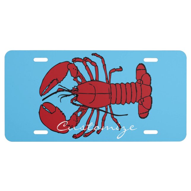 Red Maine Lobster Thunder_Cove License Plate (Front)