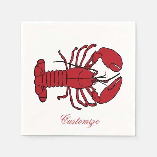 Red Maine Lobster Thunder_Cove Napkins