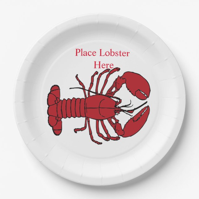 Red Maine Lobster Thunder_Cove   Paper Plates (Front)