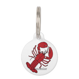 Red Maine Lobster Thunder_Cove Pet ID Tag