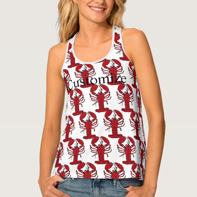 Red Maine Lobster Thunder_Cove  Tank Top (Front)