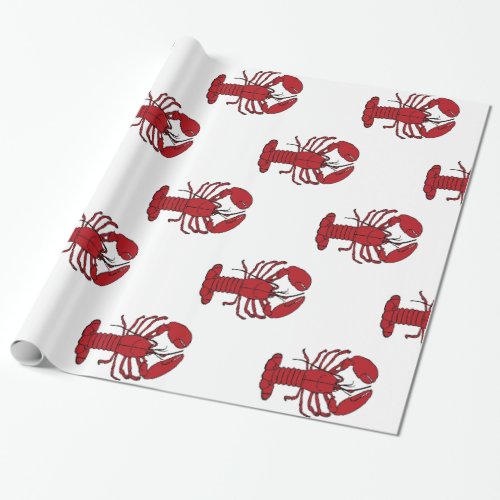 Red Maine Lobster Thunder_Cove Wrapping Paper