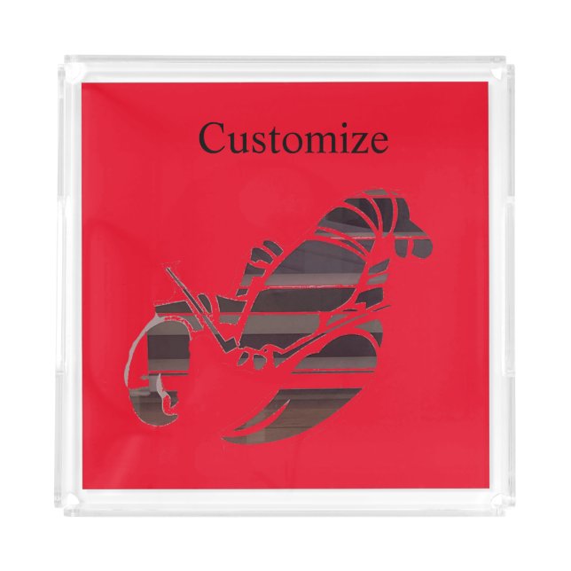 Red Maine Lobsters Thunder_Cove  Acrylic Tray (Front)