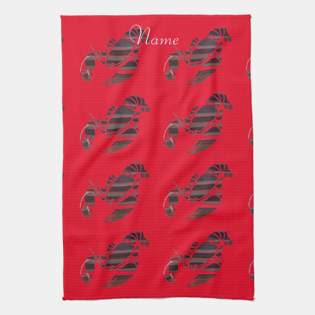 Red Maine Lobsters Thunder_Cove  Kitchen Towel (Vertical)