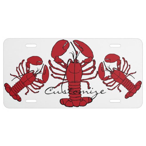 Red Maine Lobsters Thunder_Cove License Plate