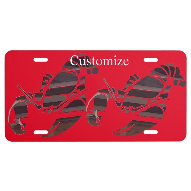 Red Maine Lobsters Thunder_Cove License Plate (Front)