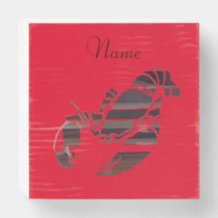 Red Maine Lobsters Thunder_Cove Wooden Box Sign