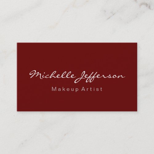 Red Makeup Artist Script Profession Business Card