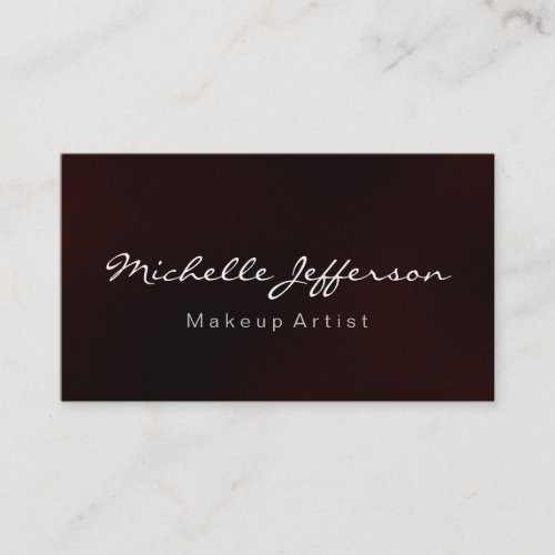 Red Makeup Artist Script Profession Business Card