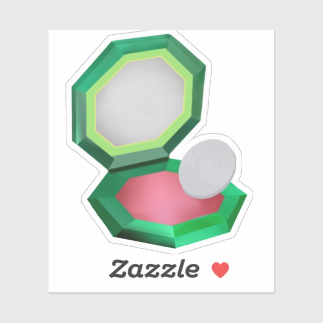 Red Makeup in Green Compact Sticker (Sheet)