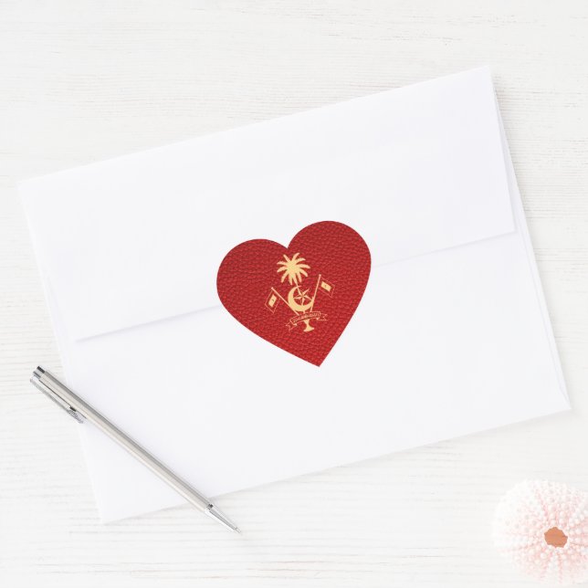 Red Maldives Passport Heart Sticker (Envelope)