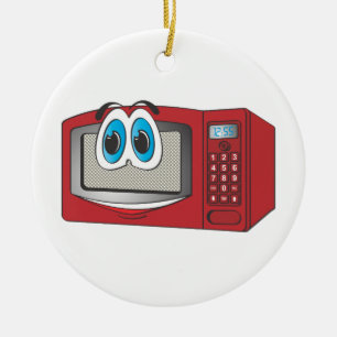 Red Male Microwave Cartoon Ceramic Ornament